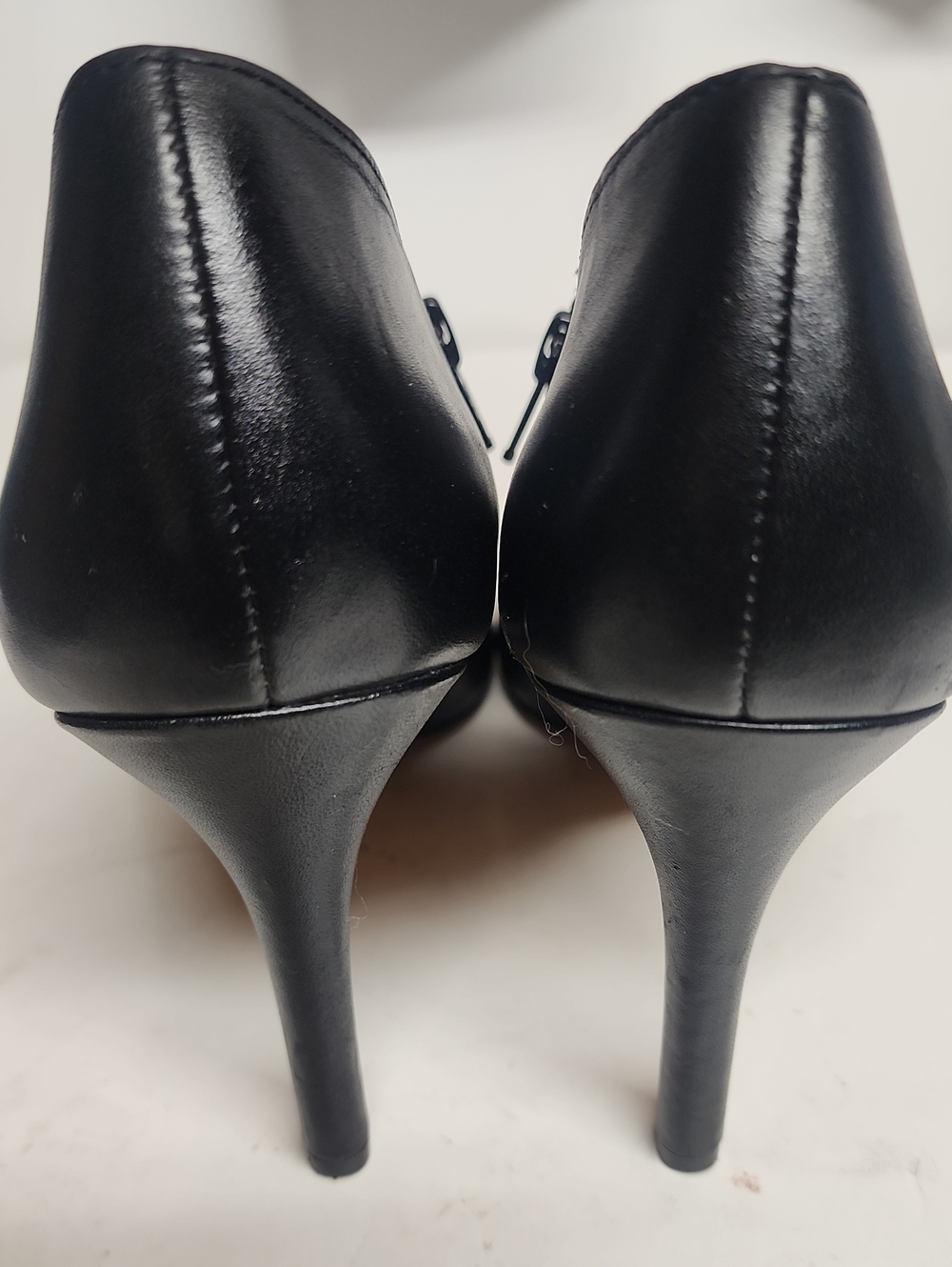 COACH Size 11B Black Leather Stiletto Ankle Heel Booties Classy Sexy Feminine - Picture 6 of 11